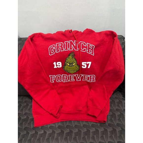 Grinch Forever Hoodie Red Graphic Pullover Sweatshirt 1957 Design Unisex Size L - Picture 1 of 4